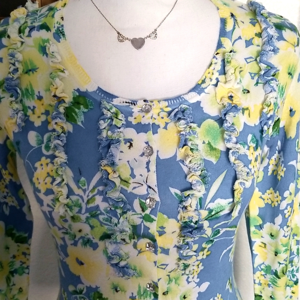 Floral Button down sweater
